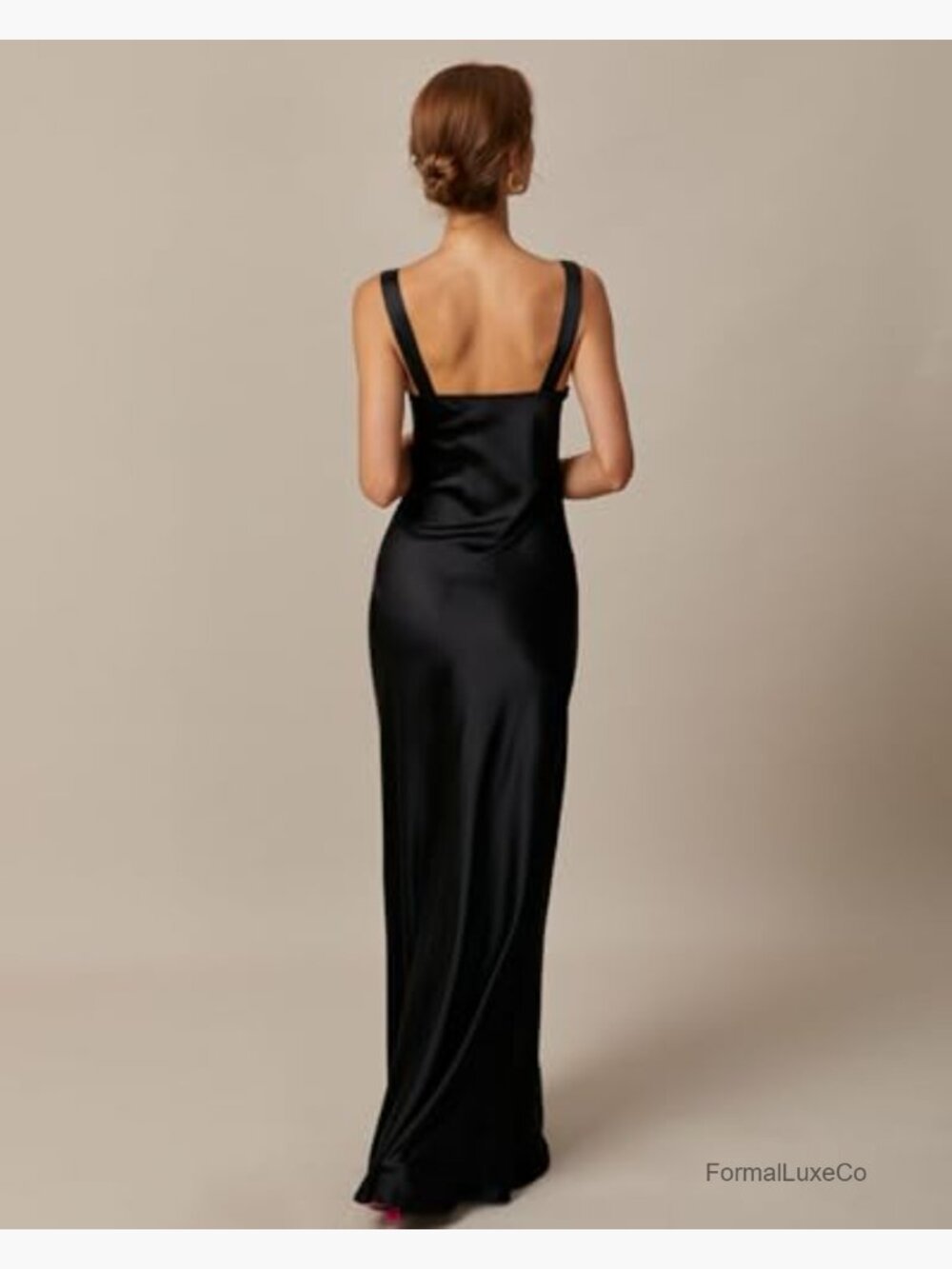 Satin Cowl Neck Sleeveless Bodycon Maxi Dress Formal Wedding Guest - Picture 3 of 7